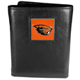 Oregon St. Beavers Deluxe Leather Tri-fold Wallet Packaged in Gift Box